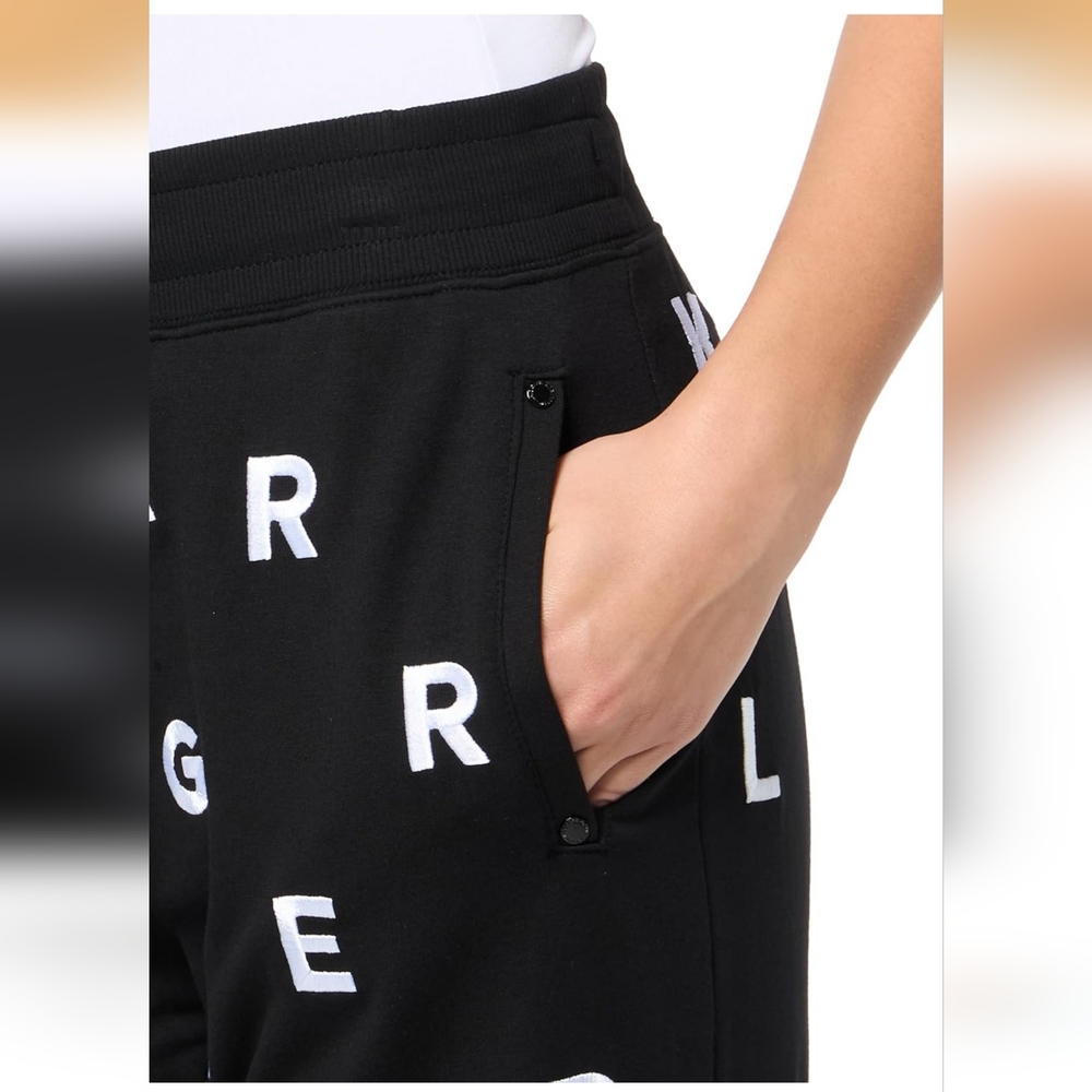 Karl Lagerfeld Womens Straight Leg Athleisure French Terry Jogger Pants Large - Picture 3 of 3